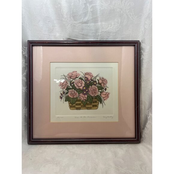 Print Art Rose to the Occasion by Nancy Bradley Victorian Roses Framed Signed - Picture 9 of 9